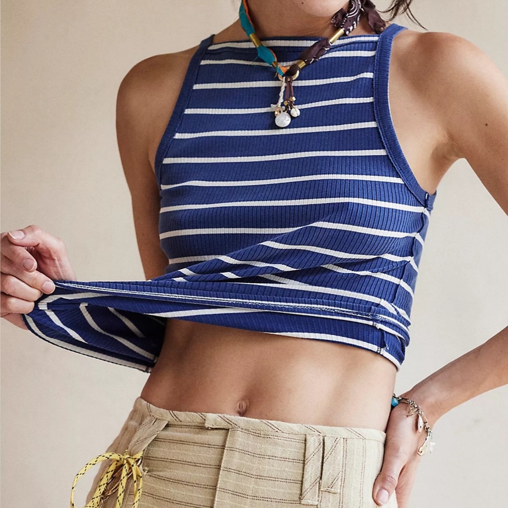 Free People - We The Free Navy Mia Stripped Tank